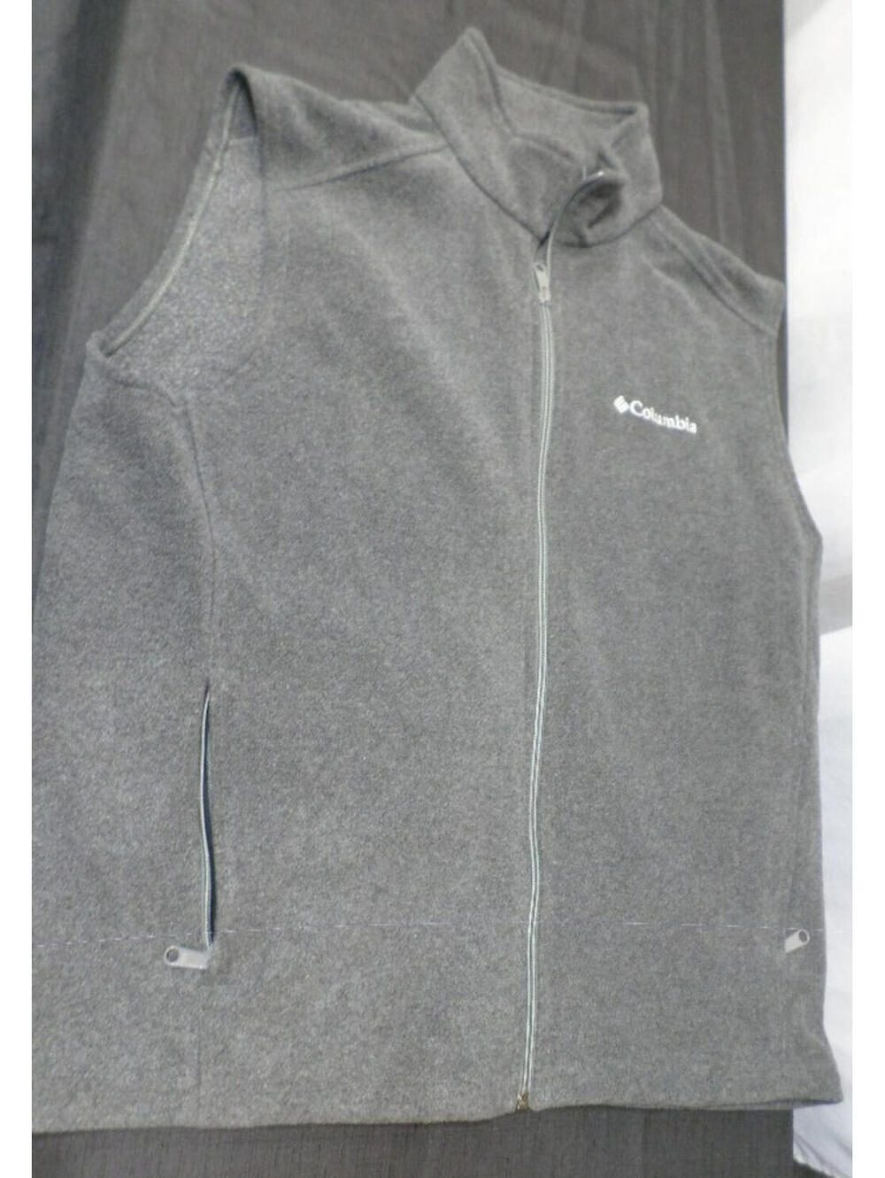 DESIGNER COLUMBIA SPORTSWEAR COMPANY FULL ZIP MOCKNECK GRAY VEST LARGE